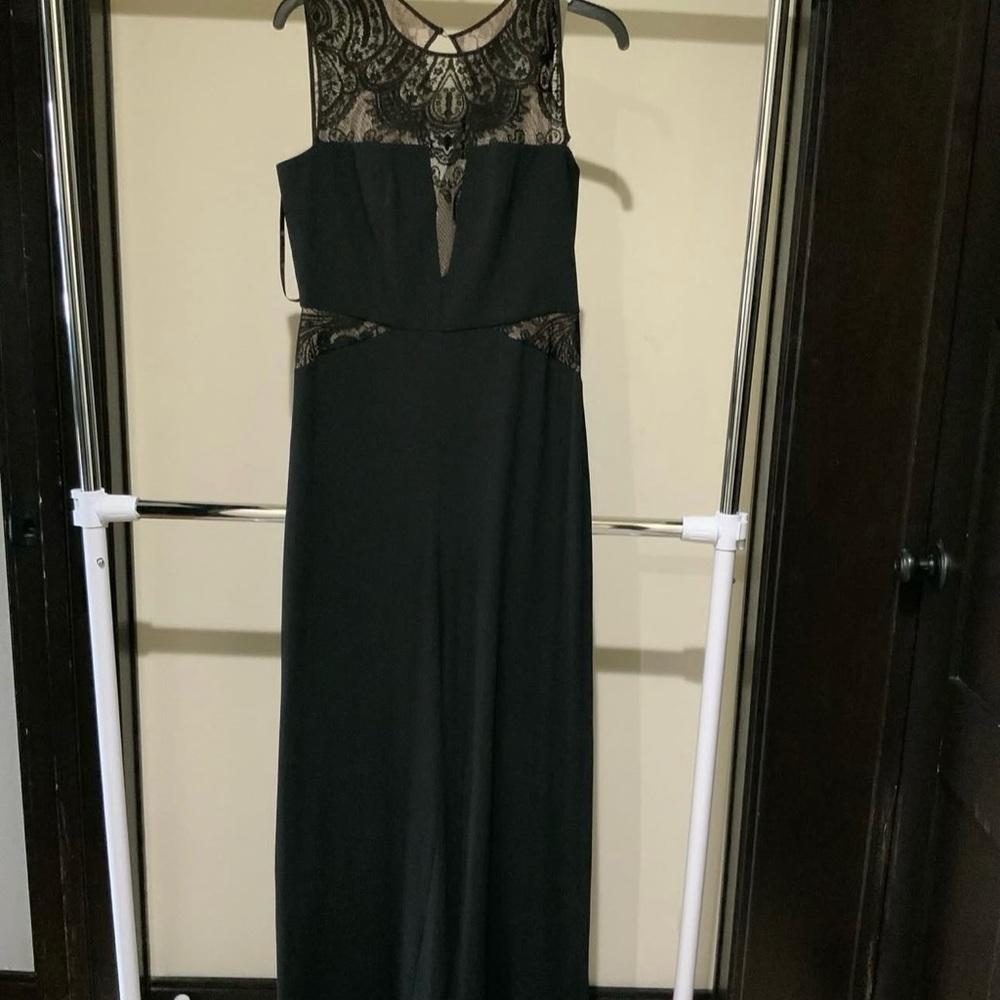 BCBGMaxAzria Black Lace Jumpsuit